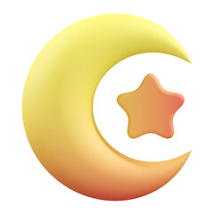 Starry night 3d render icon illustration