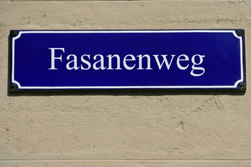Emailleschild Fasanenweg