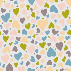 seamless pattern with  multicoloured hearts