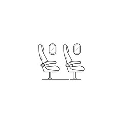 Airplane seats icon isolated vector graphics