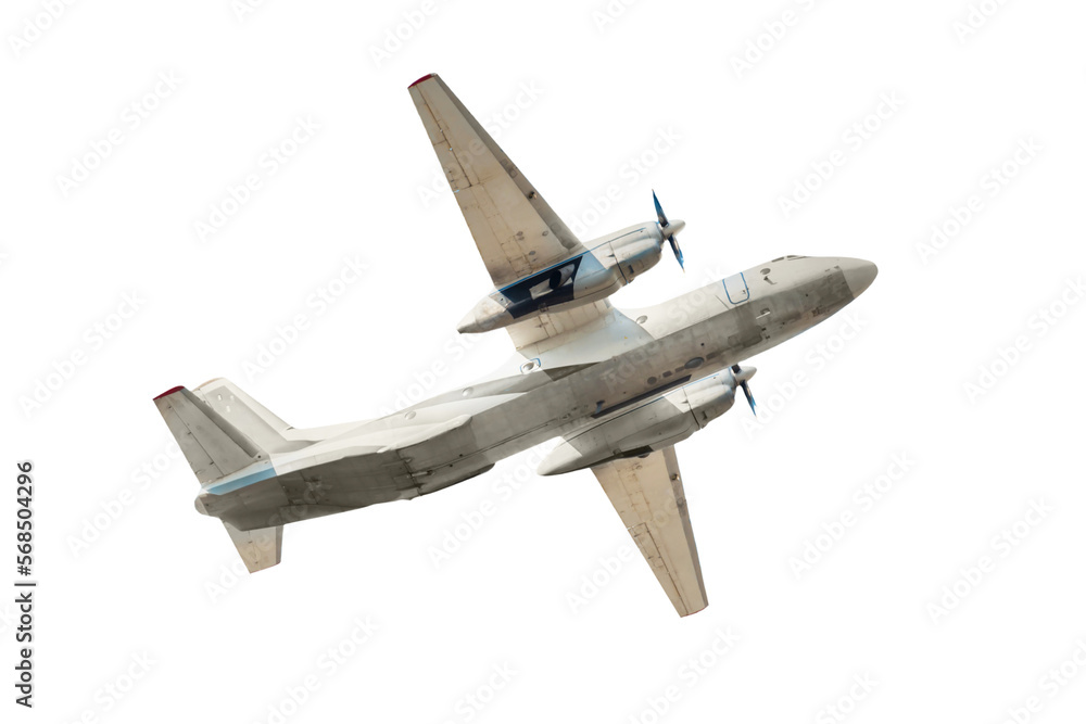 Wall mural airplane plane flight propeller jet in png isolated on transparent background