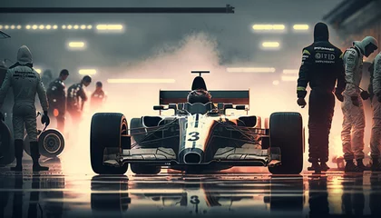 Foto op Canvas Formula 1 Pitstop, Generative AI, Illustration © emir