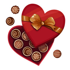 red heart shaped chocolate candy box gift