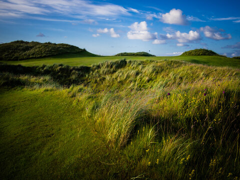 Sandy Hill, Linksplatz in Sheephaven Bay, Irland