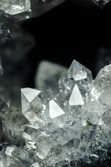 quartz geode macro detail texture background. close-up raw rough unpolished druse semi-precious...