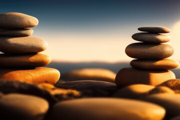 High-Resolution Image of Balanced Stones Showcasing Equilibrium, Perfect for Adding a Serene and Harmonious Element to any Design Project