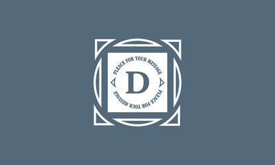 Monogram with the initial letter D for the company. Creative design template for business icon, logo, emblem.