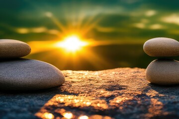High-Resolution Image of Balanced Stones Showcasing Equilibrium, Perfect for Adding a Serene and Harmonious Element to any Design Project