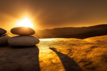 High-Resolution Image of Balanced Stones Showcasing Equilibrium, Perfect for Adding a Serene and Harmonious Element to any Design Project