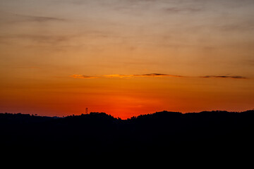 sunset in the mountains