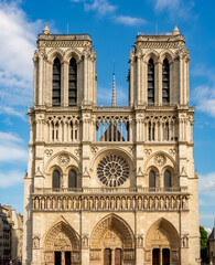 Fototapeta na wymiar Notre-Dame de Paris cathedral on Cite island, France