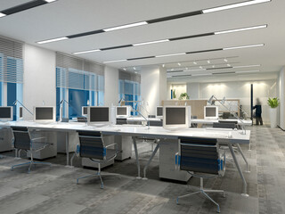 3d render of modern working office