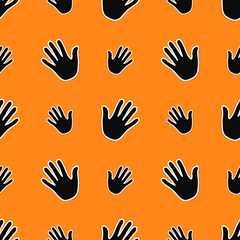 Stylish seamless pattern of handprints shadows.