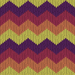 Seamless zigzag knitting pattern vector
