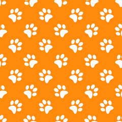 Vector of seamless pattern puma animal footprints.