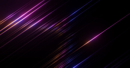 Render with glowing purple and yellow light