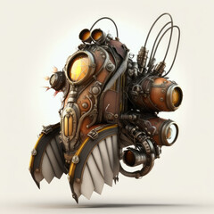Fototapeta premium Steampunk Soar: A Mechanical Marvel Jetpack