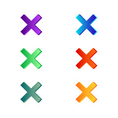 Fototapeta premium Cancel set icon 3d 