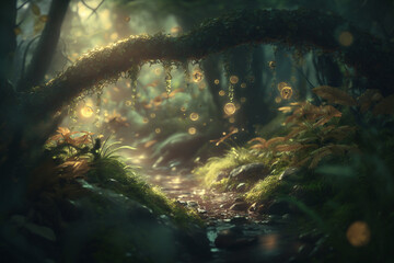 sunlight, fairy forest, octane render, ultrarealistic, dramatic, cinematic,