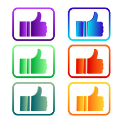 set of icons hand with finger up