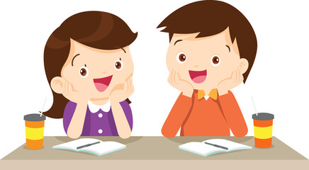 children thinking sitting and rest her chin in hands