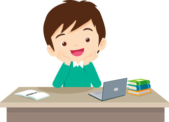 children thinking sitting and rest her chin in hands