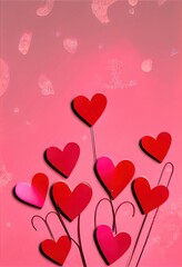 Fototapeta na wymiar postcard valentine's day, pink, red, heart, love, holiday
