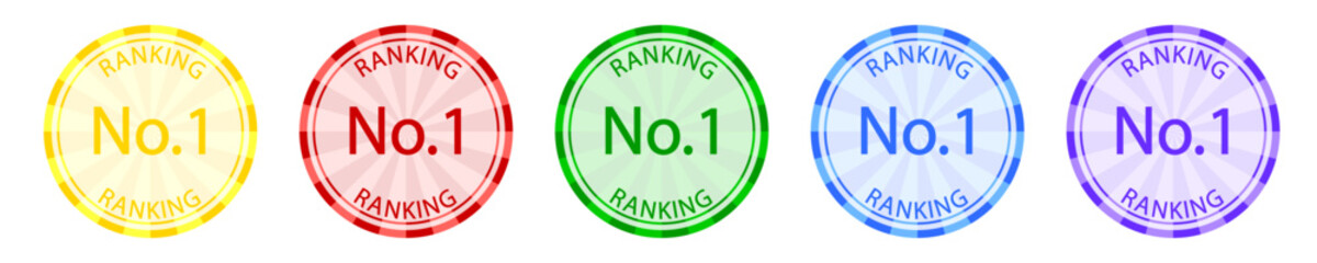 No.1 ranking icon set