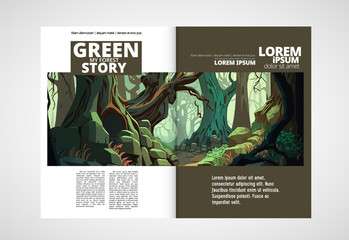 Printing ecology magazine, brochure layout easy to editable - 568517445