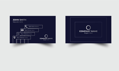 Modern & trendy business card template, Professional and elegant business card design, Creative business card layout, Blue and silver business card