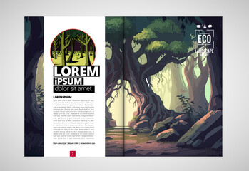 Printing ecology magazine, brochure layout easy to editable - 568517695