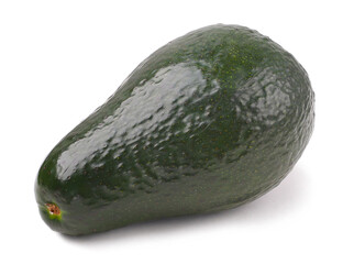 Fresh green avocado on a white background
