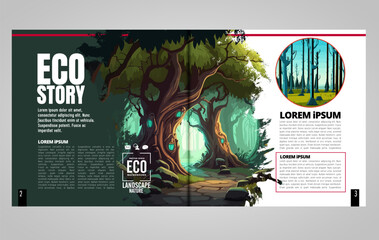 Printing ecology magazine, brochure layout easy to editable - 568517828