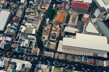 Fototapeta na wymiar Bangkok area in Thailand, aerial drone photo