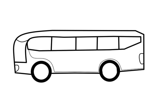 Bus sketch on white background. Vector illustration.
