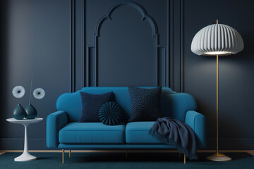modern living room with sofa.Generative Ai
