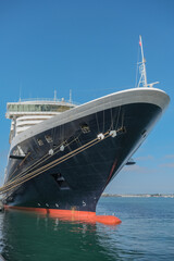 Luxury Holland America cruiseship cruise ship liner in port of San Diego, California with terminal...