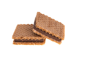 chocolate square wafers isolated
