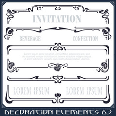 Vector set of calligraphic design elements and page decor.