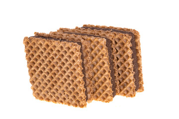 chocolate square wafers isolated