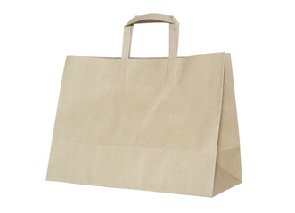 Brown paper bag isolated with clipping path for mockup