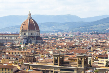 Fototapeta na wymiar A panoramic view of the Florence skyline.
