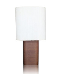 white table lamp isolated with reflect floor