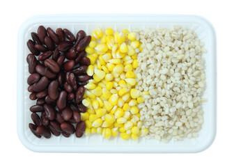 Cereal grains and seeds in the package isolated with clipping path