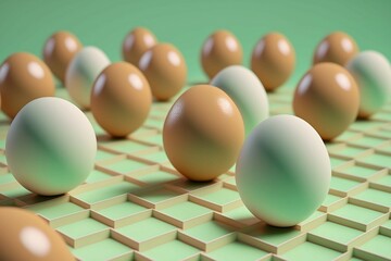 eggs on light green background