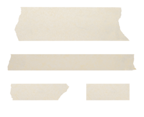 Straight lengths of paper adhesive tape. Visible torn edges of the tape.