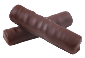 Chocolate candies on a white background