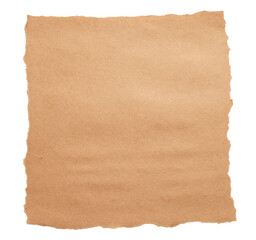 Сrumpled brown baking paper sheets isolated on white background, top view. Empty space for your message.