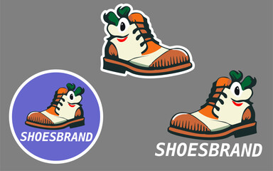 Shoes Shop Logo Template Design cartoon icon design template modern vector, art abstract shoes sneaker logo design vector, Shoes Store