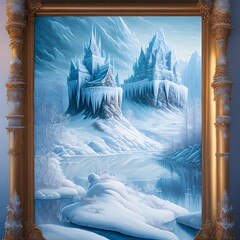 Winter Landscape, Generative AI Illustration